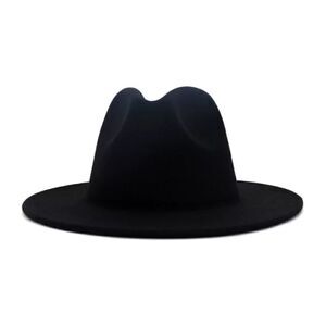 Black Wide-brim Unisex Fedora Hat